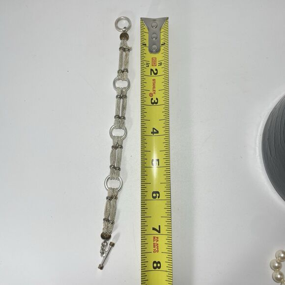 Lauren Ralph Lauren Silver Tone Mesh Link Bracelet Marked RLL 7” - Picture 6 of 6